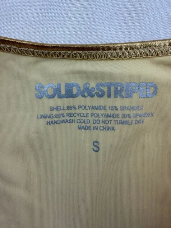 NWT SOLID & STRIPED The Nani metallic mid-rise bikini briefs Size Small $108 - Picture 11 of 13